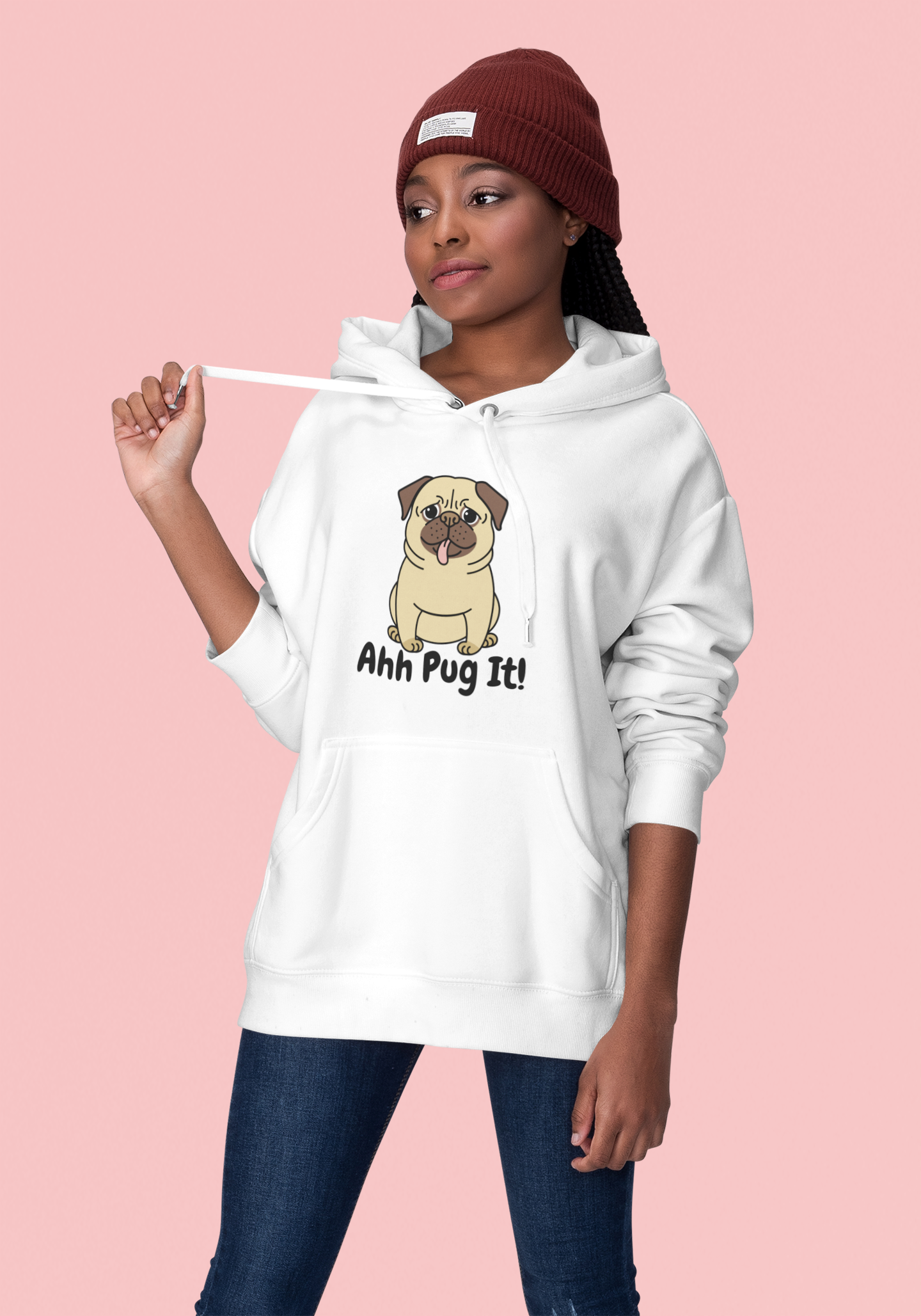 Ahh Pug It! Womens Hoodie