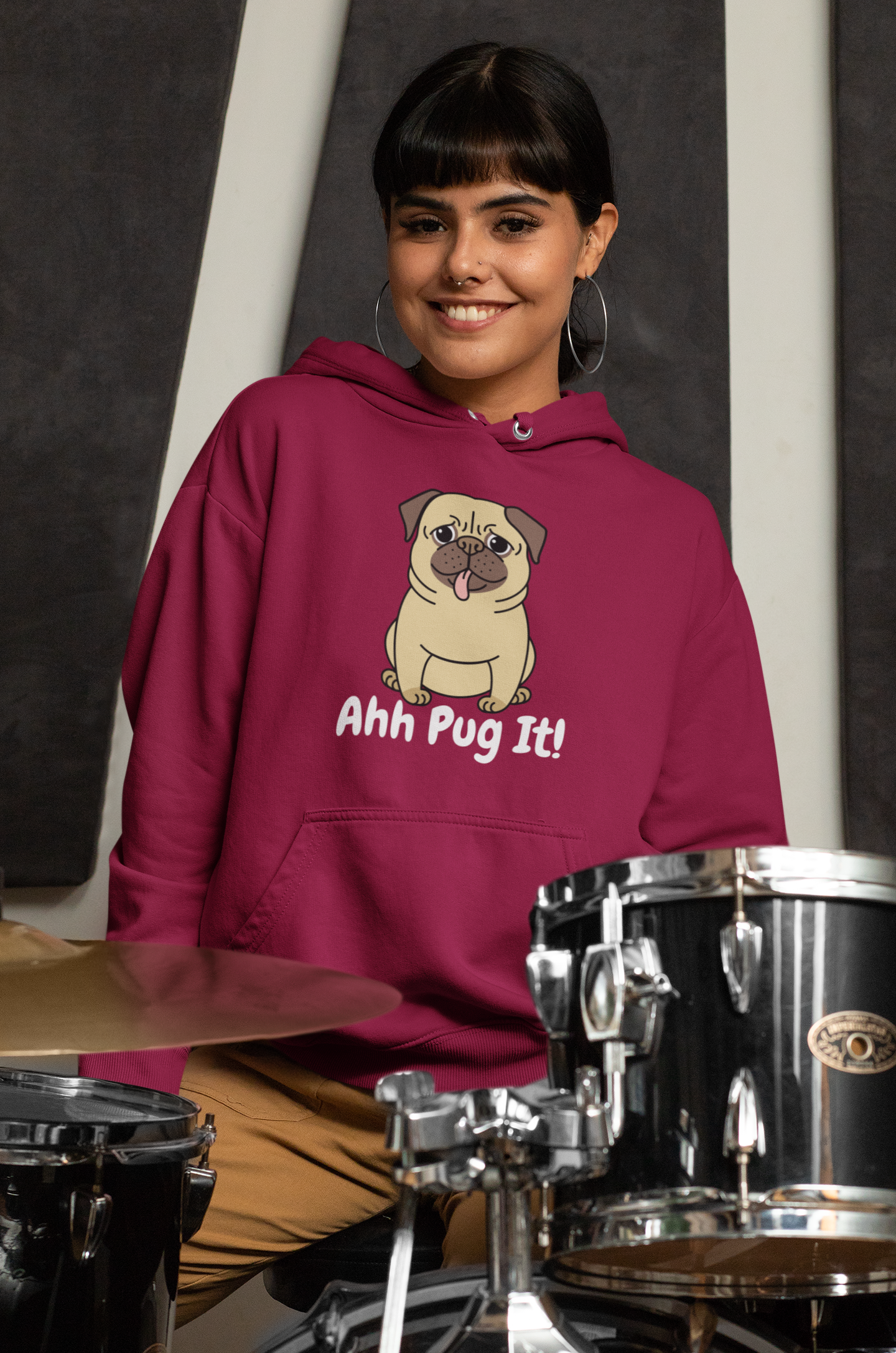 Ahh Pug It! Womens Hoodie