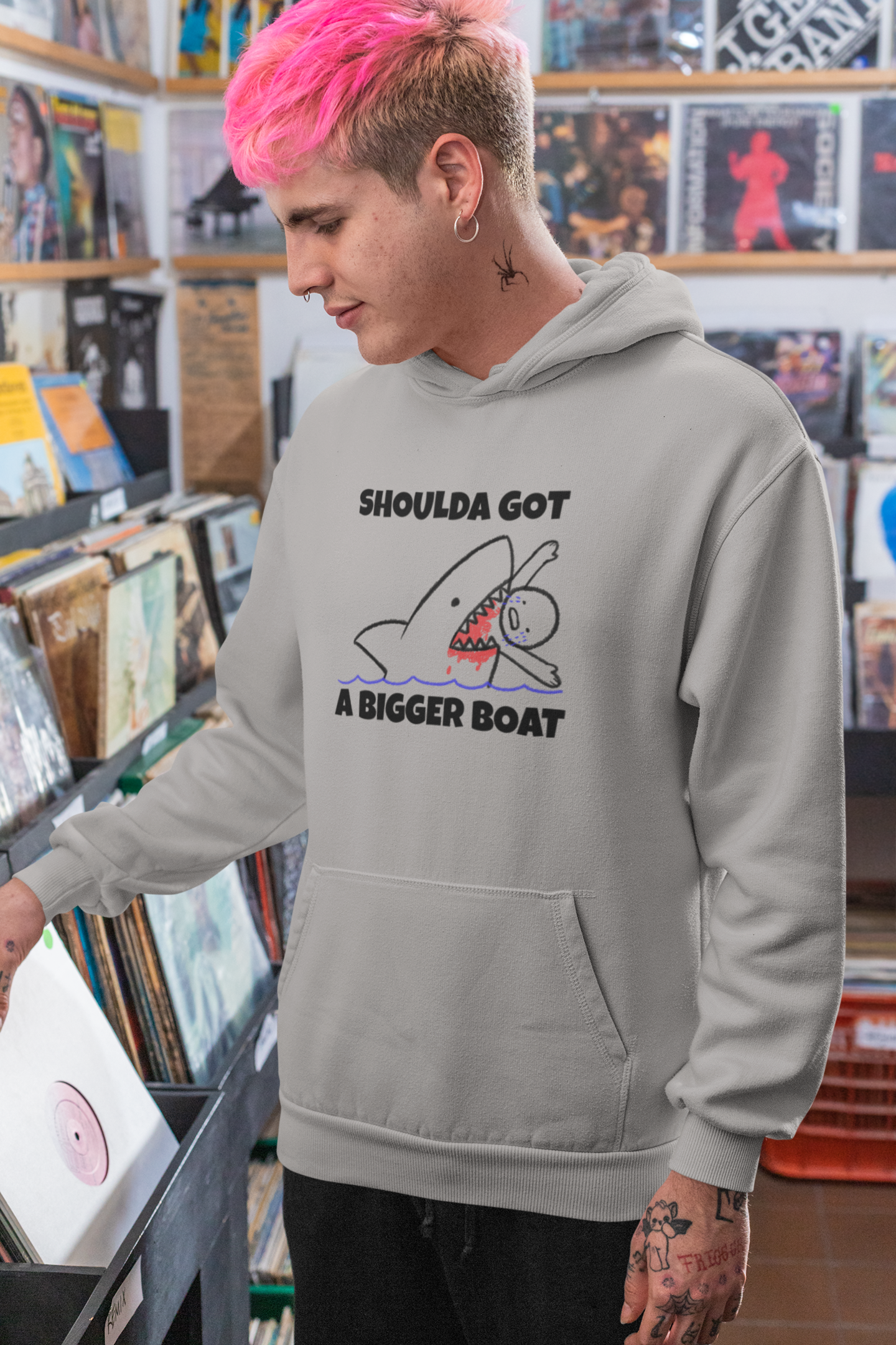 Shoulda Got A Bigger Boat Mens Hoodie
